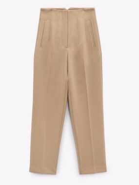 Zara Taupe Tan Pants with a High Waist. Size XL. NWOT